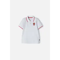 MARVEL - Polo de Spiderman blanca con botones para niño