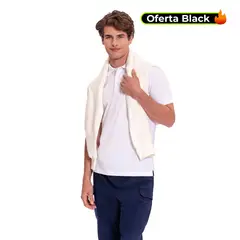 TOTTO - Camiseta Tipo Polo en Jersey para Hombre Blanca Mkp