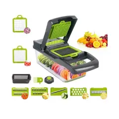 AMERICAN GENERICS - Rebanador rallador procesador cortador de vegetales 14 piezas cocina