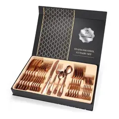 SCHAFFHAUSEN - Juego de cubiertos 24 piezas acero inoxidable cobre
