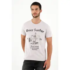 TENNIS - Camiseta gris estampada en frente para hombre