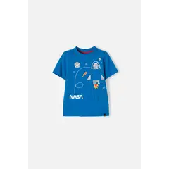 NASA - Camiseta manga corta azul para niño
