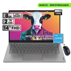 LENOVO - PORTATIL V14 G4 IRU INTEL CORE I3-1315U 8GB RAM 2TB SSD 14 FHD + MOUSE INALAMBRICO