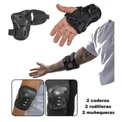 WONDER SPORT - Kit De Protección Patinaje Adulto Rodilleras Codera y Muñequera Fucsia