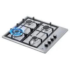 INDURAMA - Estufa Empotrable 60 cm Inox 4 Quemadores Triple Corona Gas Natural. EGI-604AIF