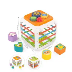 GENERICO - Cubo Multifuncional Didáctico Sensorial con Tiras Elásticas