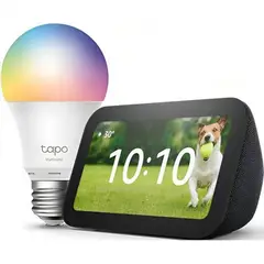 GENERICO - Alexa Echo Show 5 (3ra Gen) Negro + Bombillo LED 9W Inteligente