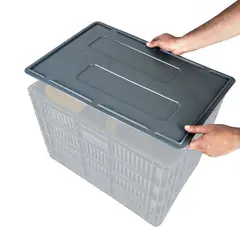 ENERGY PLUS - Tapa para Canastilla Plástica Gris 60x40 cm Alta Resistencia
