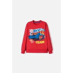 HOT WHEELS - Buzo de cerrado rojo para niño