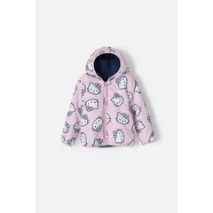 HELLO KITTY - Chaqueta de con capucha rosada para niña