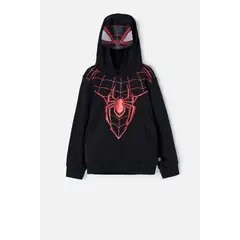 MARVEL - Buzo de Spider-man con capucha negro para niño