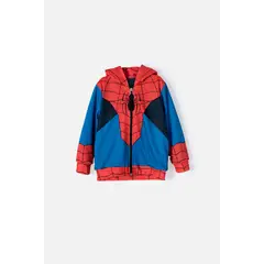 MARVEL - Chaqueta de Spider-man abierto rojo y azul para niño