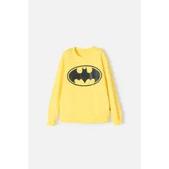 DC COMICS - Buzo de Batman cerrado amarillo para niño