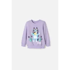 BLUEY - Buzo de lila de diseño cerrado para niña 2T a 6T