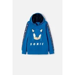 SONIC - Buzo de con capucha azul para niño
