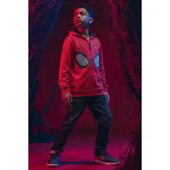 MARVEL - Buzo de Spider-man cerrado rojo y negro para niño