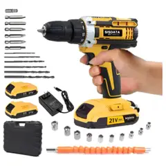 GENERICO - Taladro Inalámbrico Percutor Potencia 650w Color Amarillo
