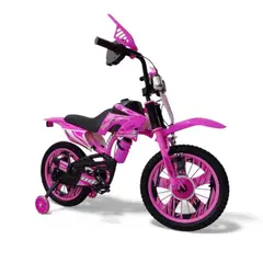 BRITOCHET - Bicimoto Bicicleta Niño Niña Sonidos Realista Rin 16 4 a 9 Años REF BC9226
