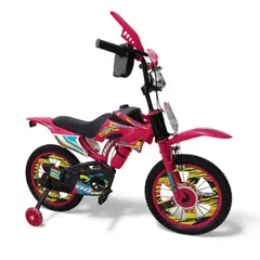 BRITOCHET - Bicimoto Bicicleta Niño Niña Sonidos Realista Rin 16 4 a 9 Años REF BC9226