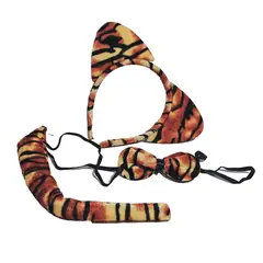 GENERICO - Disfraz De Tigre Infantil Diadema Con Orejas + Moño Y Cola