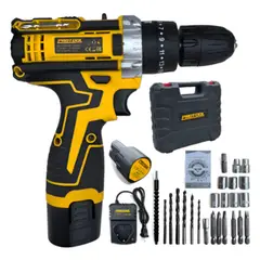 GENERICO - Taladro Inalámbrico Percutor Atornillador 18v Con Accesorios Amarillo 50hz60hz