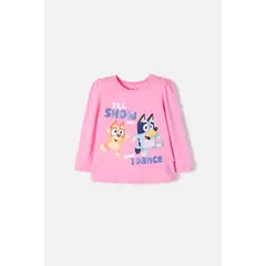 BLUEY - Camiseta de rosada manga larga para niña 2T a 6T