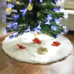 BANZAY - Pie de Árbol Navidad 140 cm Peludo - Blanco perla