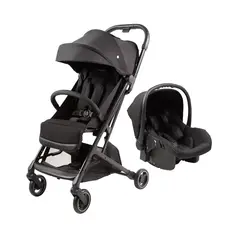 CARESTINO - Coche EASY con Porta Bebé Negro