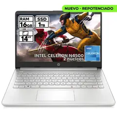 HP - PORTATIL 14 INTEL CELERON N4500 16GB RAM 1TB SSD PANTALLA 14" LED HD