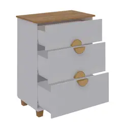 AKIVOY - COMODA MULTI 3 CAJONES COLOR BLANCO