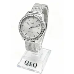 Q AND Q - Reloj Q&Q Plateado con Cristales para Mujer