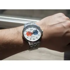 Q AND Q - Reloj Q&Q Pateado Multicalendario Para Hombre - Casual y Resistente al Agua