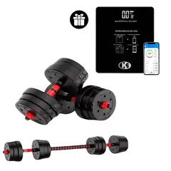 K6 - Kit Set Mancuernas + Báscula Conexión Bluetooth