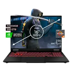 ASUS - Portátil Gamer TUF A16 AMD RYZEN 9 270 64/2 TB SSD RTX 5070 8GB 16 FHD 165Hz Windows 11 H.