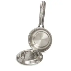 GENERICO - Sartén Huevos 15cm Acero Quirurgico 1810 Con Tapa Premium