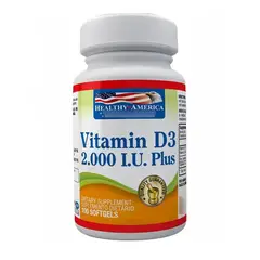 HEALTHY AMERICA - SUPLEMENTO VITAMINA D3 X 100 SOFTGLES.