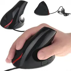 SHAD - Mouse Vertical Ergonómico Cable Usb 5 Botones Óptico Comodo