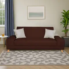GENERICO - Sofá Cama Primavera Sintético Café de alta resistencia + 2 Cojines