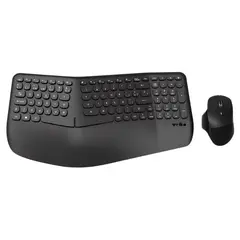 WEIBO - Combo Teclado Ergonómico y Mouse Inalámbricos USB 24G