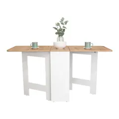 RTA DESIGN - Mesa Auxiliar de Cocina Plegable Merida Blanco y Macadamia
