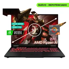 ASUS - Portátil TUF Ryzen 9 270 RAM 32GB SSD 1TB RTX5070 8GB