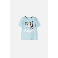 BLUEY - Camiseta azul manga corta para niño
