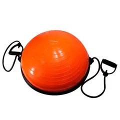 EVOLUTION FITNESS - Bosú o superficie Inestable Con Agarres Elásticos Max120Kg Naranja EVO