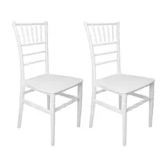 BOXBIT - Set de 2 Sillas Exterior Tiffany Sin Brazos - Blanco