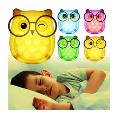 GENERICO - Lámpara Búho Infantil Luz Led Nocturna De Pared Decorativa