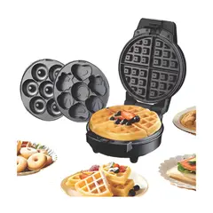 GENERICO - Waflera 3 En 1 Cupcakes /donas Y Wafles Antiadherente