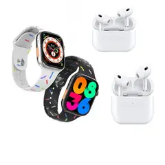 GENERICO - Combo Smartwatch Reloj Audifonos negro