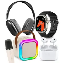 GENERICO - Combo Smartwatch Reloj Audifonos Parlante Microfono rosa