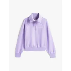 TOMMY HILFIGER - Saco purpura de punto interlock