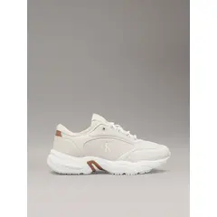 CALVIN KLEIN - Tenis beige de cuero sintético